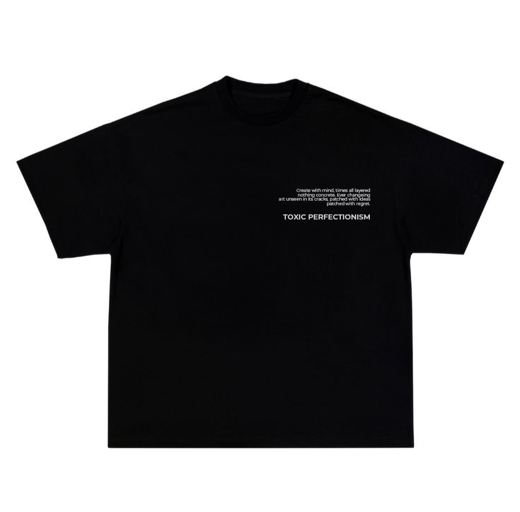 T-Shirt mit eckigem Ausschnitt und „Toxic Perfectionism“-Print